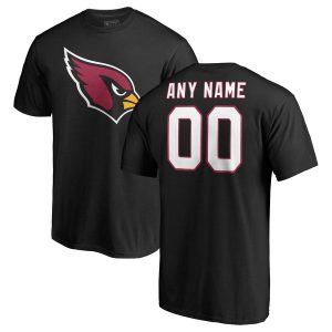 Men’s Arizona Cardinals NFL Pro Line Black Personalized Name & Number Logo T-Shirt